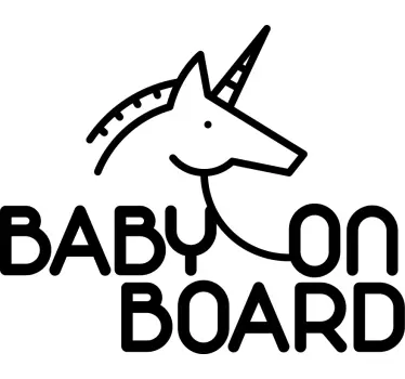 Sticker baby aan board eenhoorn bordje - TenStickers