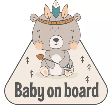 Sticker baby aan board schattige berenkunst - TenStickers