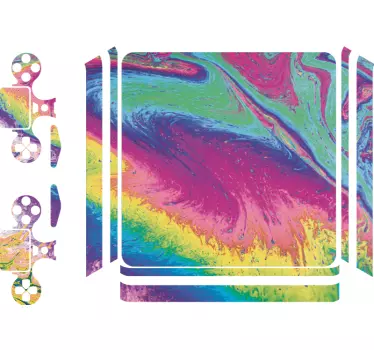 Ps4 sticker kleurrijk draaipatroon - TenStickers