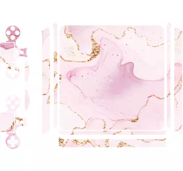 PS4 sticker Rosé goud marmer - TenStickers