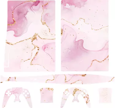 Ps5 sticker elegante roze spiralen - TenStickers