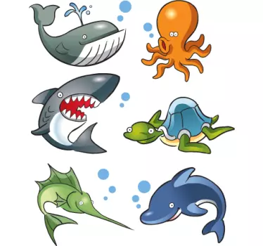 Sticker kinderkamer zeedieren - TenStickers