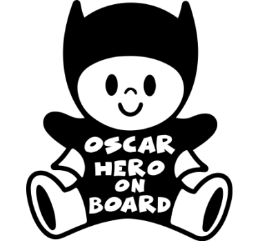 Sticker baby aan board aanpasbare heldfiguur - TenStickers