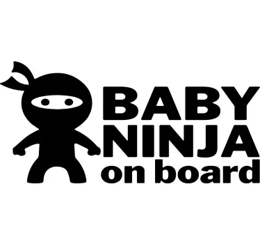 Sticker baby aan board ninja baby waarschuwing - TenStickers