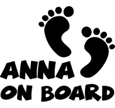 Autosticker baby aan boord ontwerp met babyvoetafdruk - TenStickers