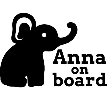 Baby aan boord sticker Schattige olifant - TenStickers