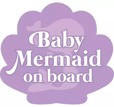 Sticker baby aan board zeemeermin alert - TenStickers