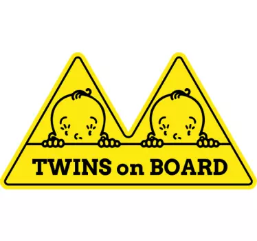 Sticker baby aan board voorzichtigheid tweelingen aanwezig - TenStickers