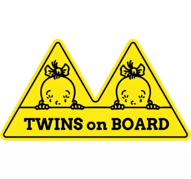 Sticker baby aan board tweeling waarschuwing - TenStickers