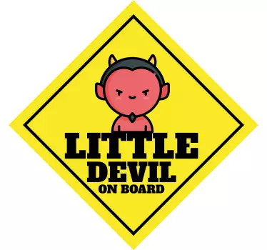 Sticker baby aan board kleine duivel symbool - TenStickers
