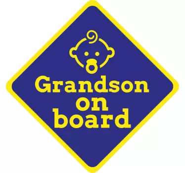 Baby aan boord sticker Kleinzoon aan boord - TenStickers