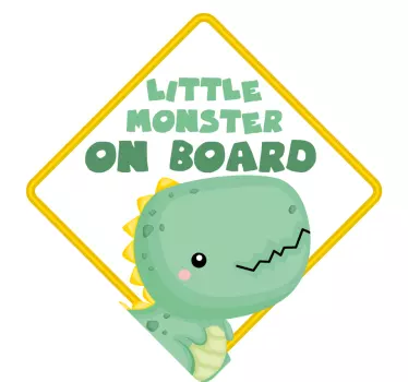Sticker baby aan board schattig dino bord - TenStickers