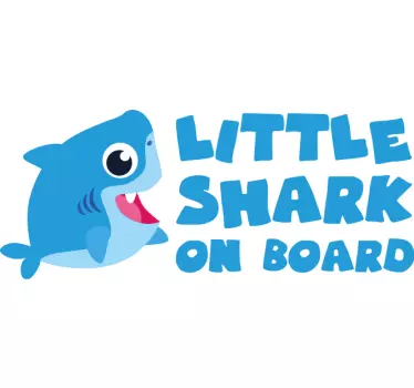 Sticker baby aan board vrolijke haai ontwerp - TenStickers