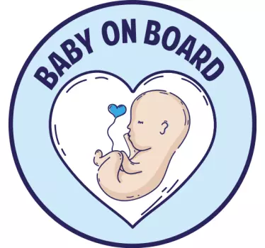 Sticker baby aan board hartelijke baby aankondiging - TenStickers