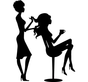 Sticker kapper coiffeur haren - TenStickers