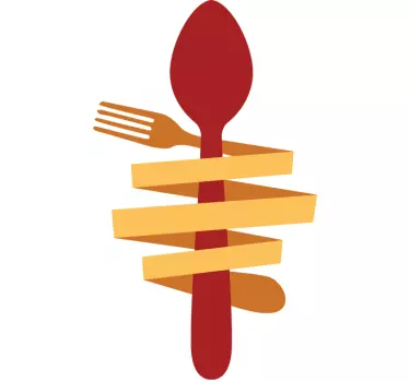 Sticker keuken vork en lepel - TenStickers
