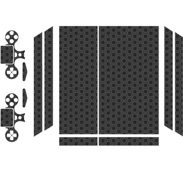 Geometrisch zwart patroon ps4 sticker - TenStickers