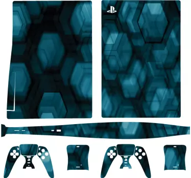 Ps5 sticker hexagonale indeling - TenStickers