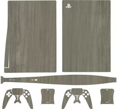 Houten afwerkingsstijl ps5 sticker - TenStickers