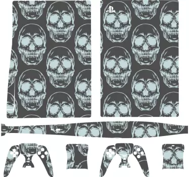 Schedelmotief ps5 sticker - TenStickers