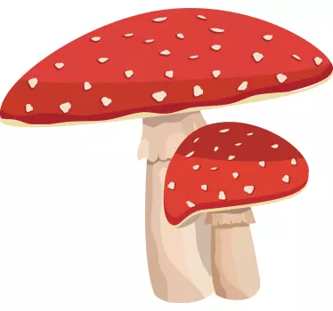 Wanddecoratie stickers Amanita paddestoel illustratie - TenStickers