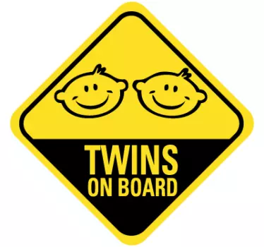 Sticker tweeling aan boord auto - TenStickers