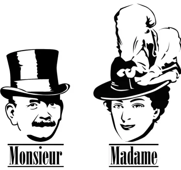 Toilet sticker Monsieur/Madame - TenStickers