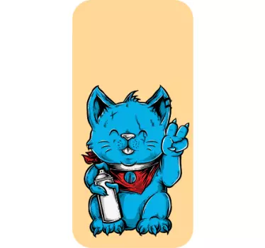 Blauwe kat illustratie huawei sticker - TenStickers