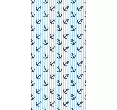 Douchedeur sticker maritieme ankerstijl - TenStickers