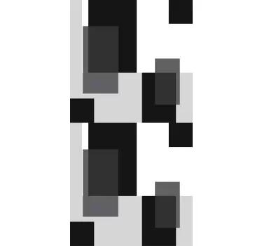 Koelkast sticker monochroom blokpatroon - TenStickers