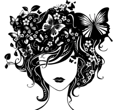 Sticker artistiek gezicht vlinders - TenStickers