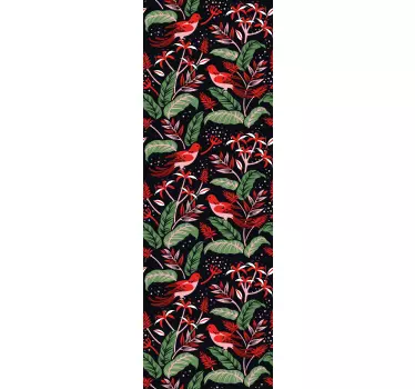 Douchedeur sticker botanisch vogel concept - TenStickers