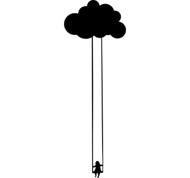 Wolk schommel sticker - TenStickers