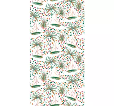 Palmboompatroon douchedeur sticker - TenStickers