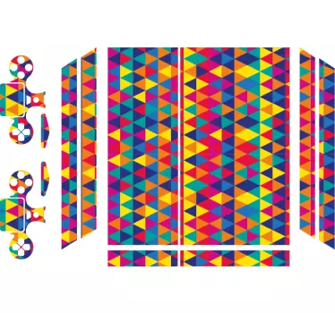 Kleurrijk driehoekspatroon ps4 sticker - TenStickers