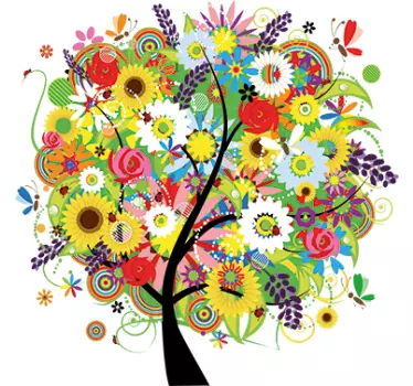 Sticker zomer gekleurde bloemen - TenStickers
