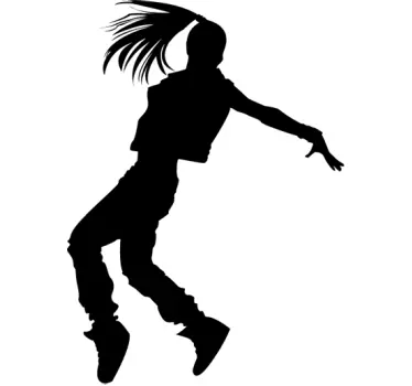 Muursticker silhouette meisje danst - TenStickers