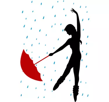 Sticker dancing in the rain - TenStickers