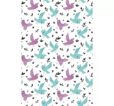 Douchedeur sticker vrolijk vogel motief - TenStickers