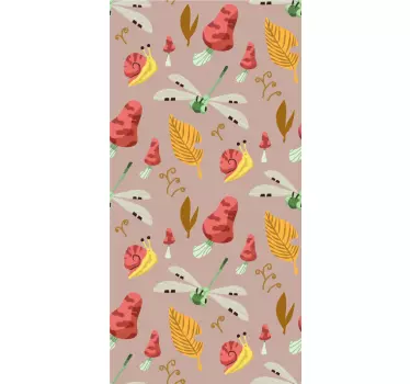 Slakken en libellen koelkast sticker - TenStickers