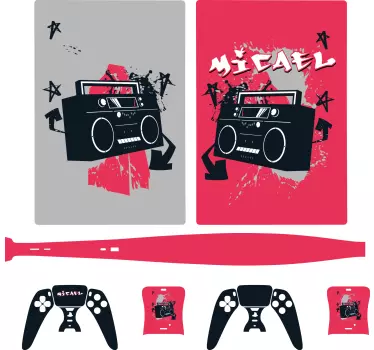 Retro muziek vibes ps5 sticker - TenStickers