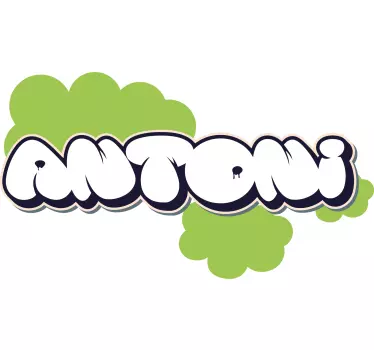 Aangepaste bubbelgraffiti muursticker tienerkamer - TenStickers