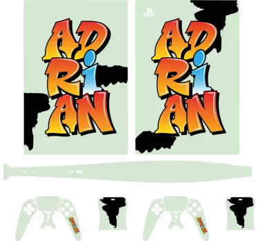PS5 sticker De graffitiletter van u naam - TenStickers