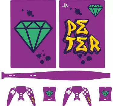 Naam voor gaminggraffiti ps5 sticker - TenStickers