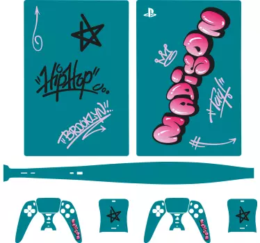 Ps5 sticker brooklyn hiphop stijl - TenStickers