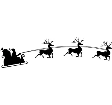 Muursticker kerstman slee herten - TenStickers