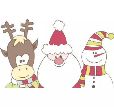 Kerst poppetjes raamsticker - TenStickers