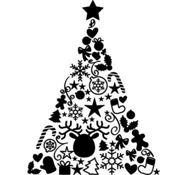Kerstboom pyramide sticker - TenStickers