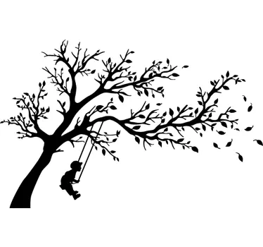 Sticker silhouette kind boom schommel - TenStickers