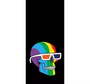 Regenboog schedel huawei sticker - TenStickers
